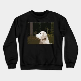 Mymla - Golden Retriever in the woods Crewneck Sweatshirt